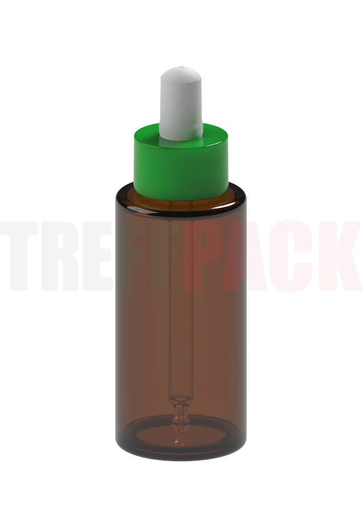 Green Dropper on a Amber Dropper Bottle