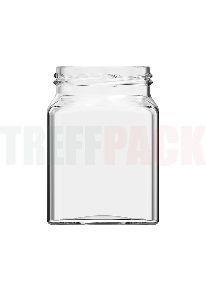 314 ml Cubic Glass Jar with Twist-Off 63 Lid Finish