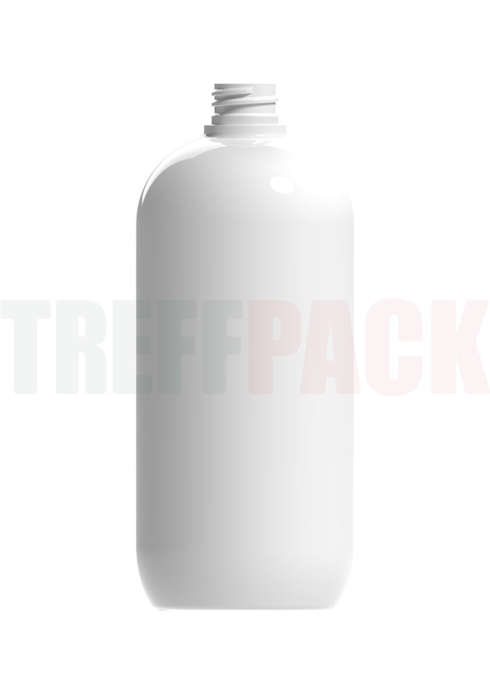 1,000 ml HDPE Bottle Boston Round White with 28/410 Neck Finish 