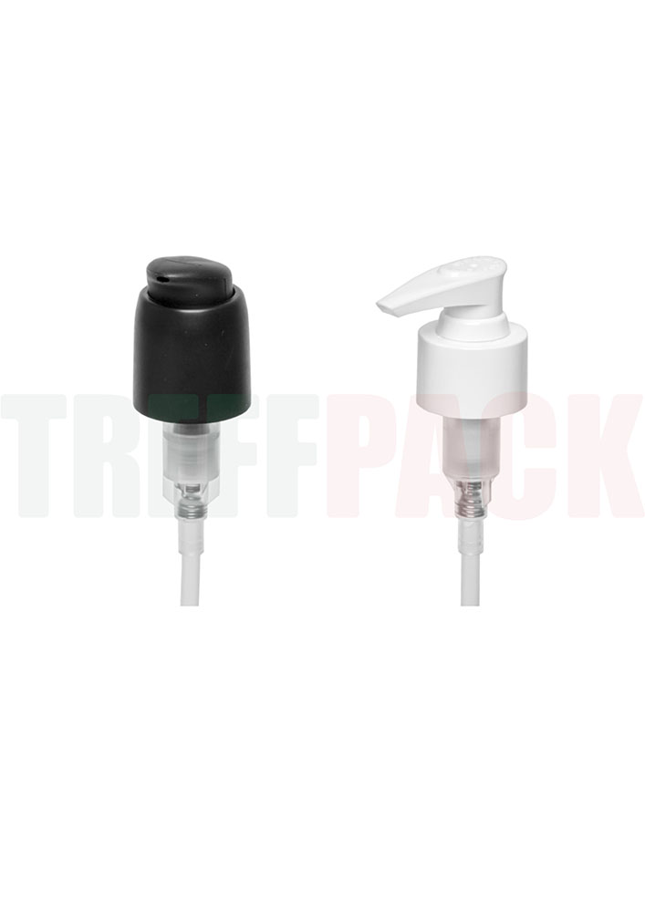 Two Black and White Lotion Pumps Euroflow in Various Sizes
