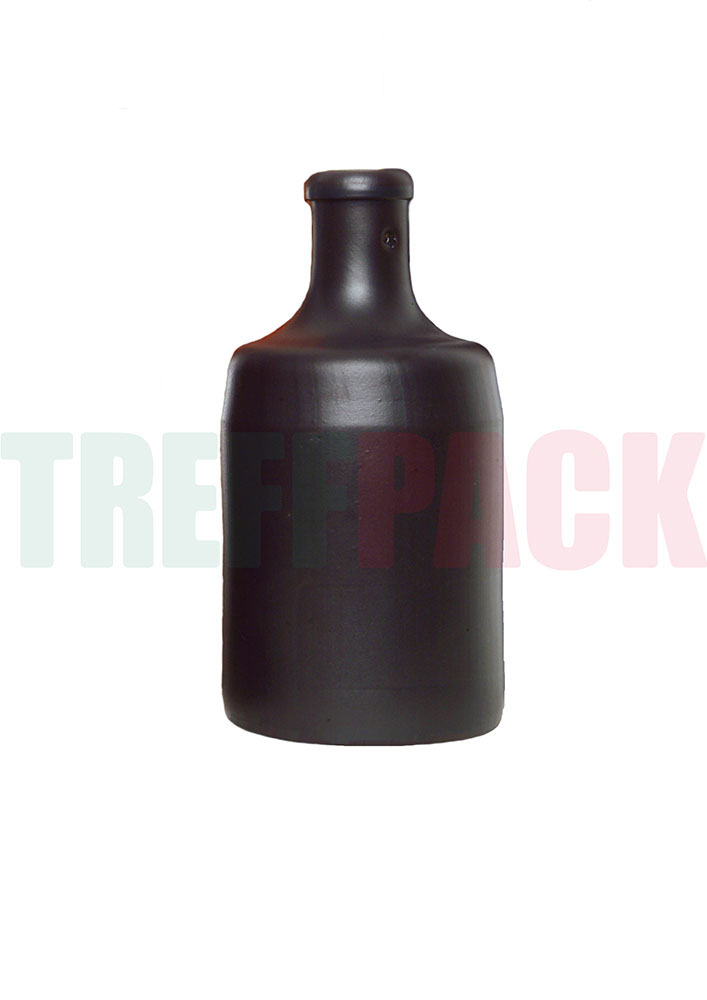 Black 500 ml Stoneware Bottle Calvados with Swing-Top Closure 