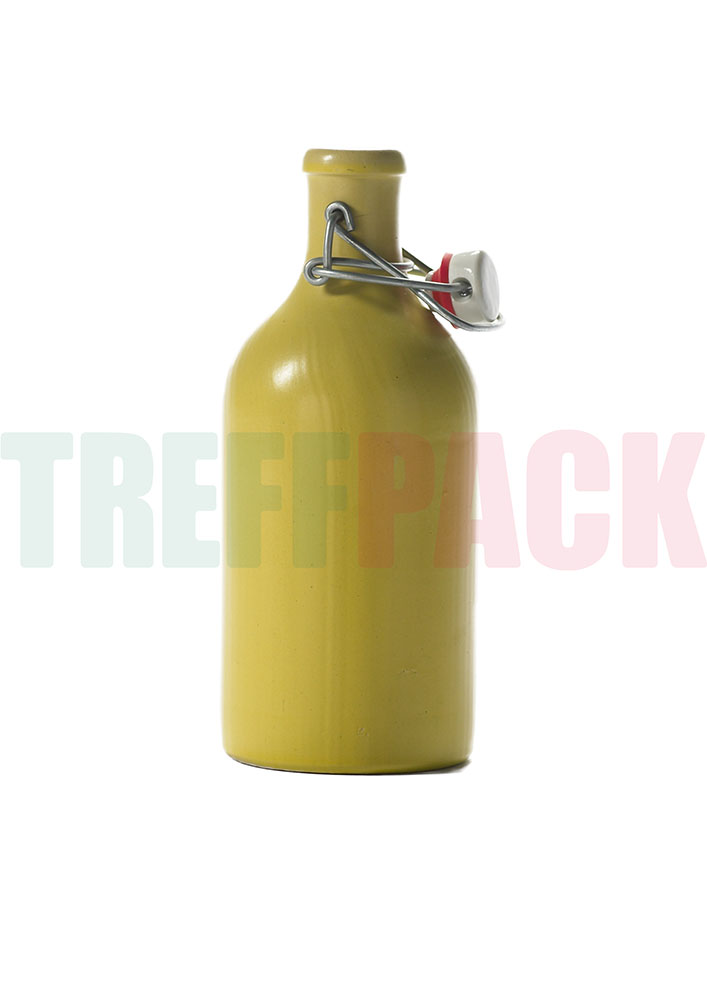 Yellow 500 ml Stoneware Bottle Combi with Swing-Top Closure
