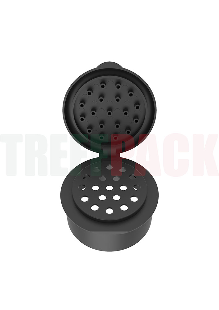 Black Flip-Top 19H with Liner for Glass Spice Jars