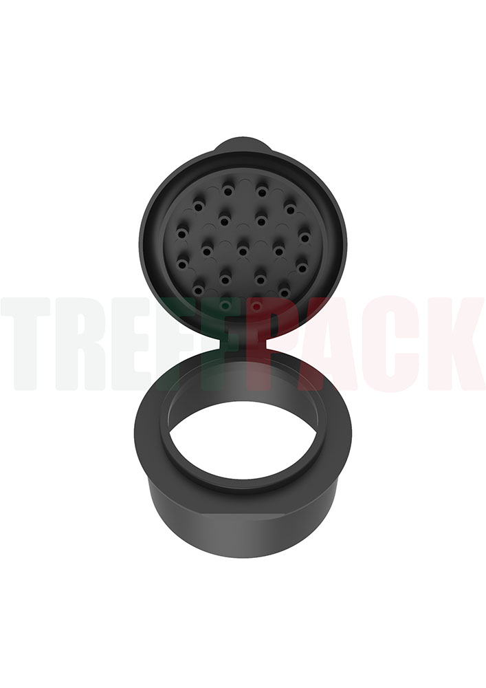 Black Flip-Top Cap 1H for Glass Spice Jars