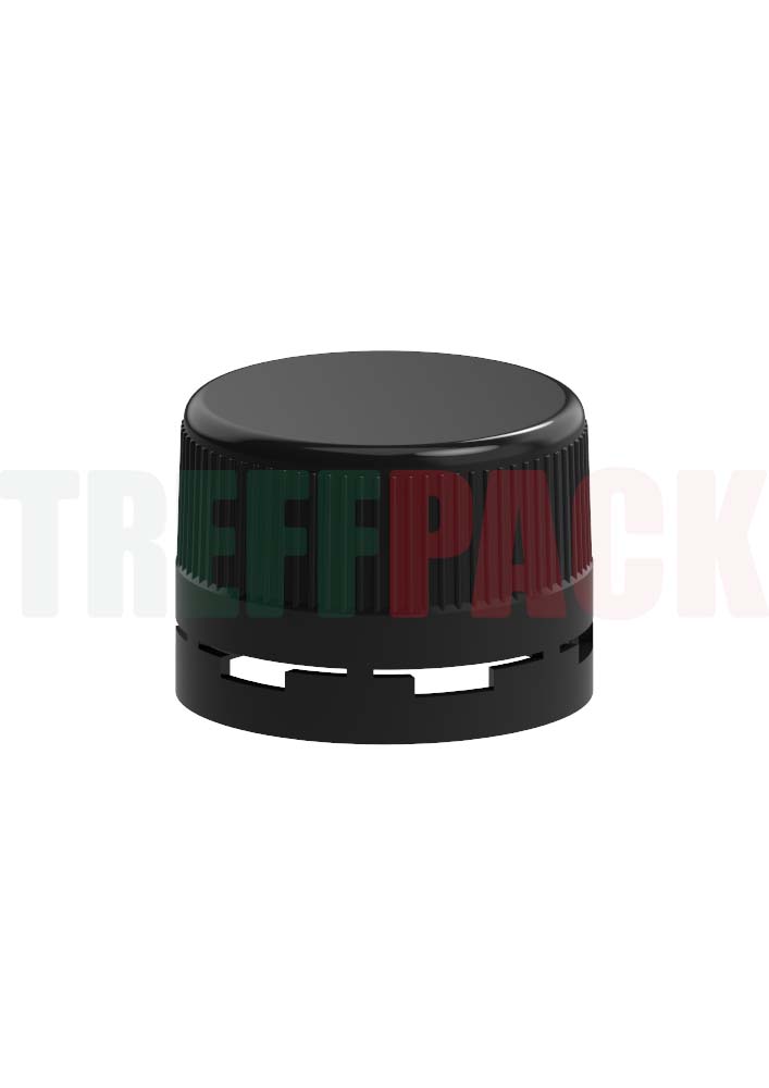 Black Tamper-Evident Screw Cap PP18