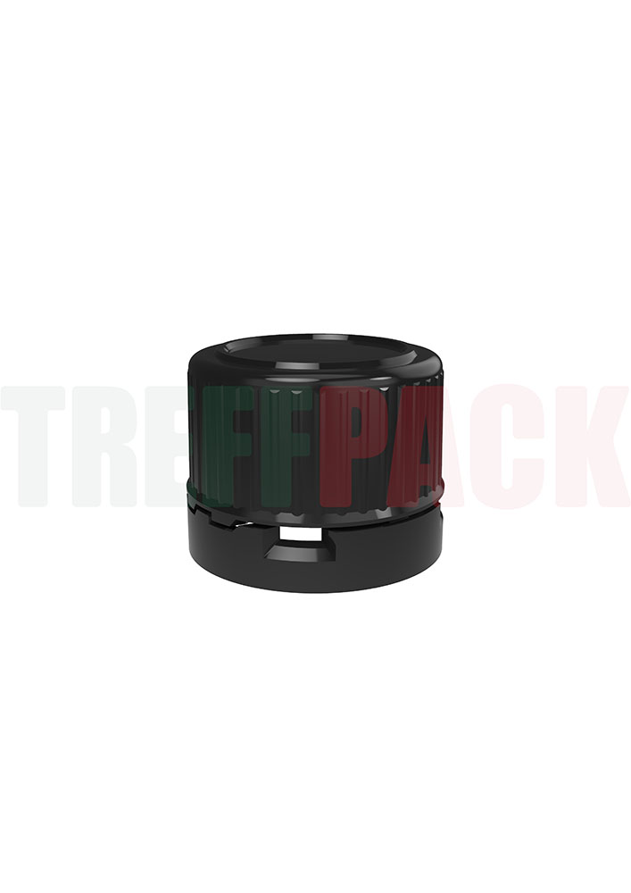 Black Tamper-Evident Screw Cap for PET Drinking Ampoules