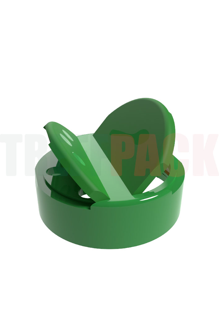 Green Flip-Top Cap 7H 63 mm for PET Spice Jars