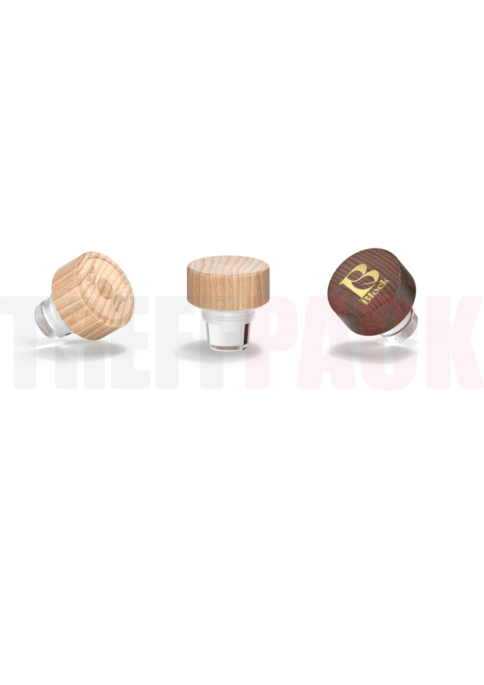 Three Vinolok Glass Closures 21.5 mm Block for Glass Bottles