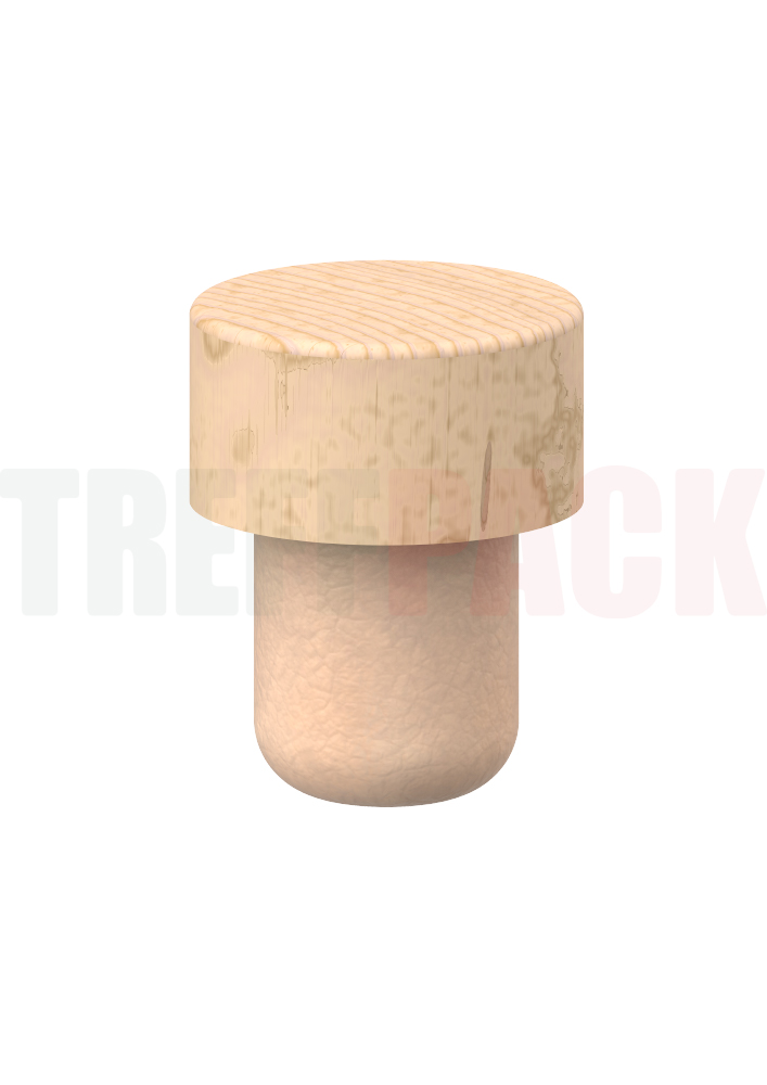 Natural Wood Cork Stopper 29 x 15/19 mm