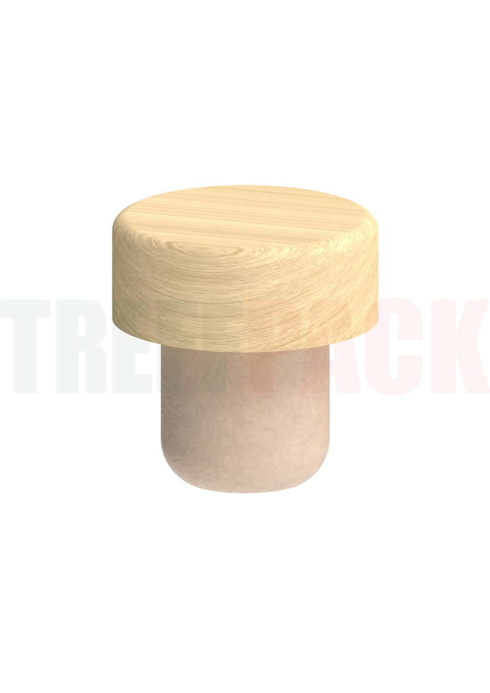 Natural Wood Cork Stopper 34.5 x 15/22.5 mm