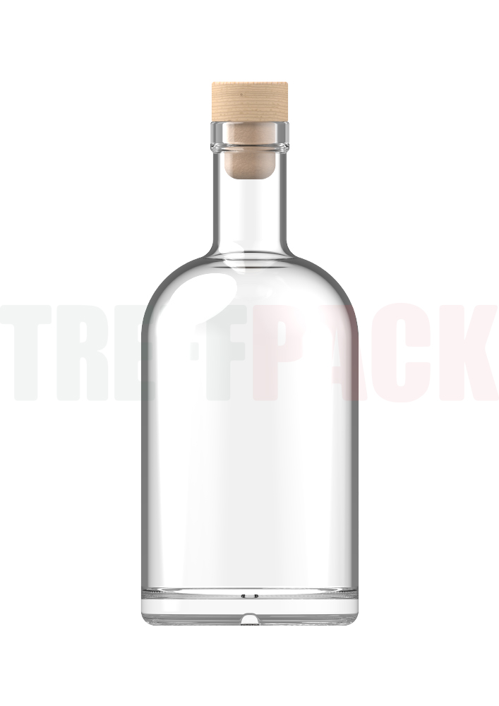 Griffkorken Holz natur 29 x 15/19,5 mm mit PE Kunststoff Bein in einer 500 ml Glasflasche