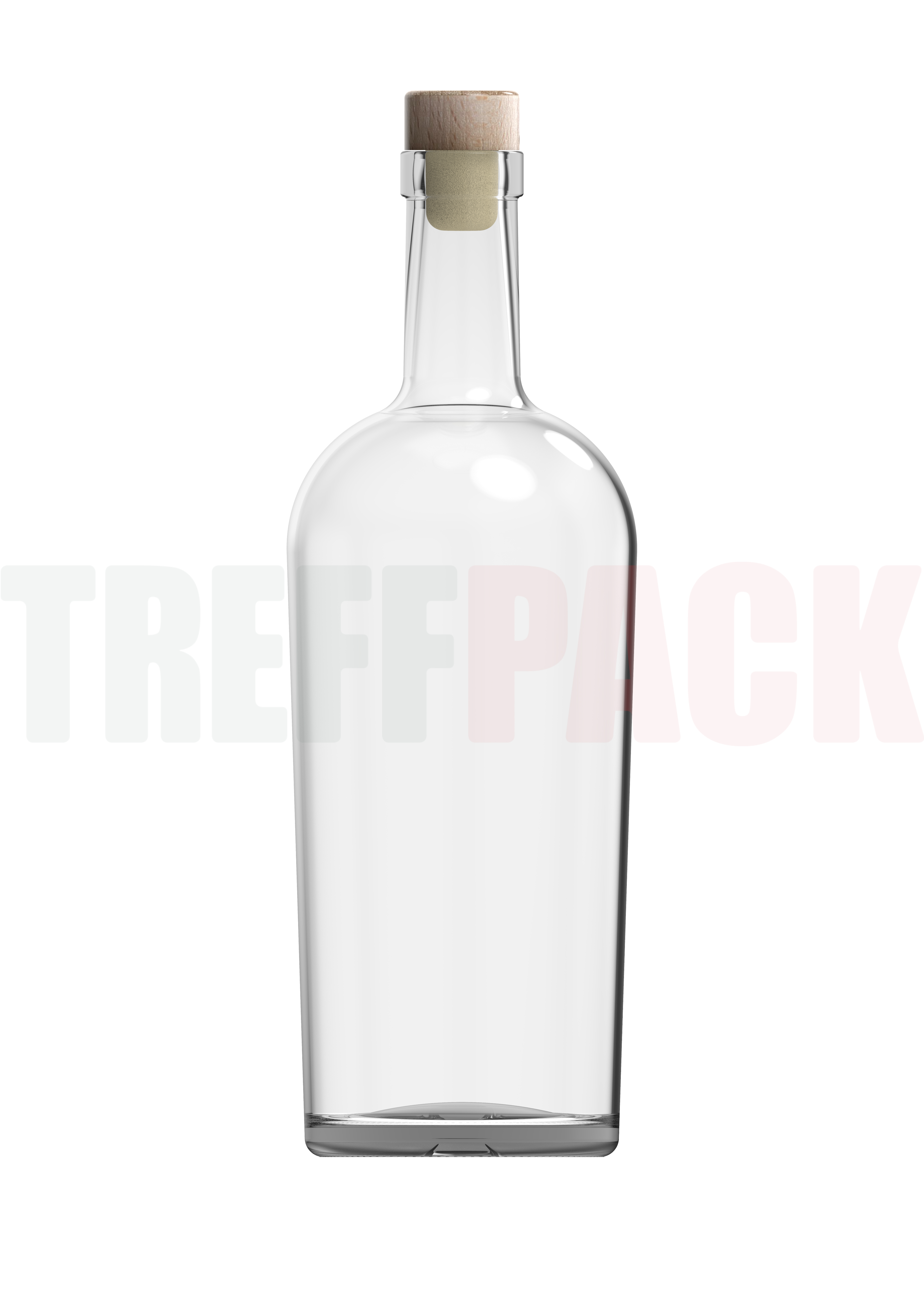 Gradhalsflasche 700 ml Martinique mit Holzgriffkorken