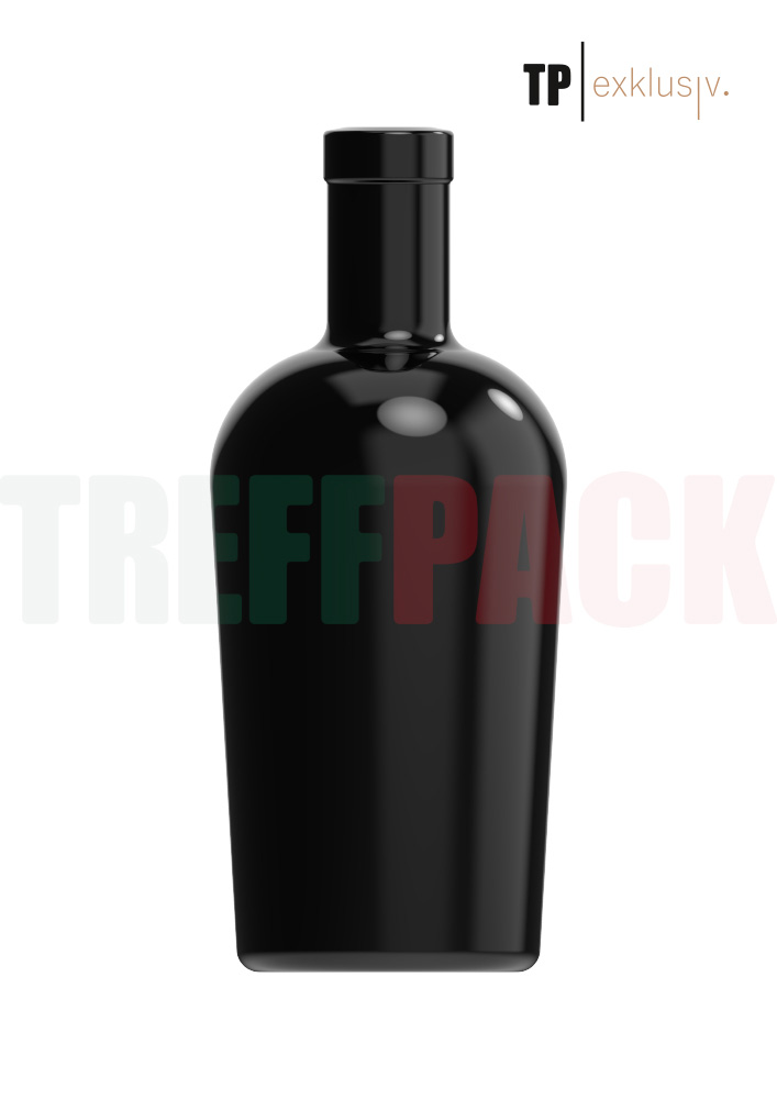 Glasflasche 700 ml Teo schwarz Kork