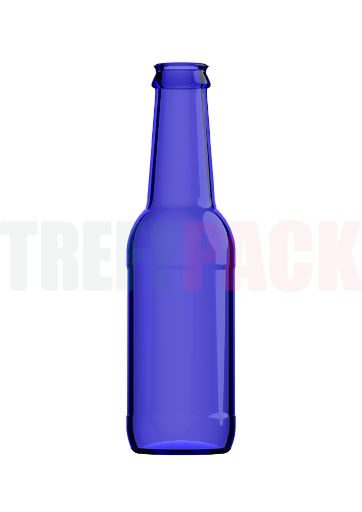 Longneck Bierflasche 0,2 l royalblau mit CC Mündung