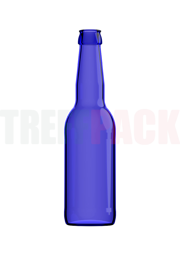 Longneck Bierflasche 0,33 l royalblau mit CC Mündung
