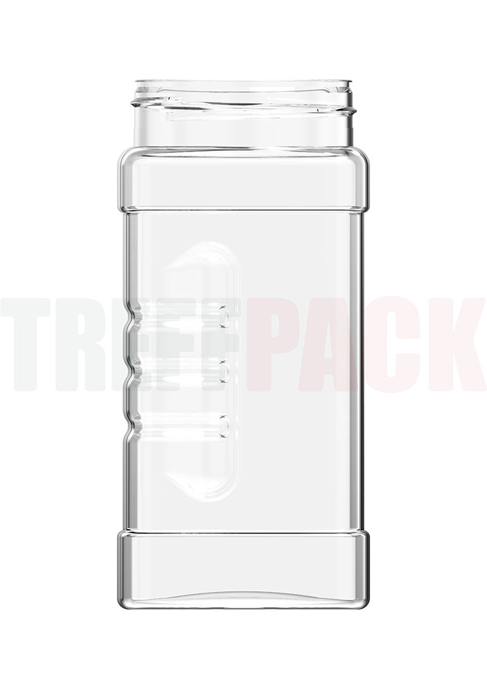 PET Gewürzdose 500 ml eckig klar Klare eckige Gewürzdose 500 ml PET