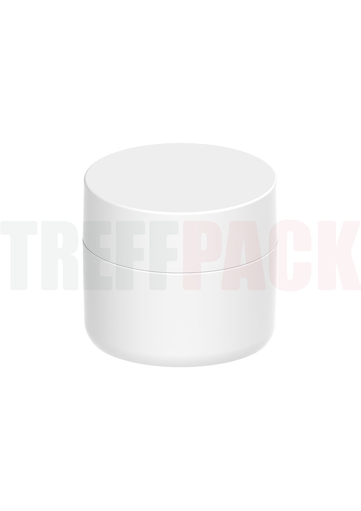 Weißer Cremetiegel 50 ml PP / SAN Kunststoff mit Schraubdeckel