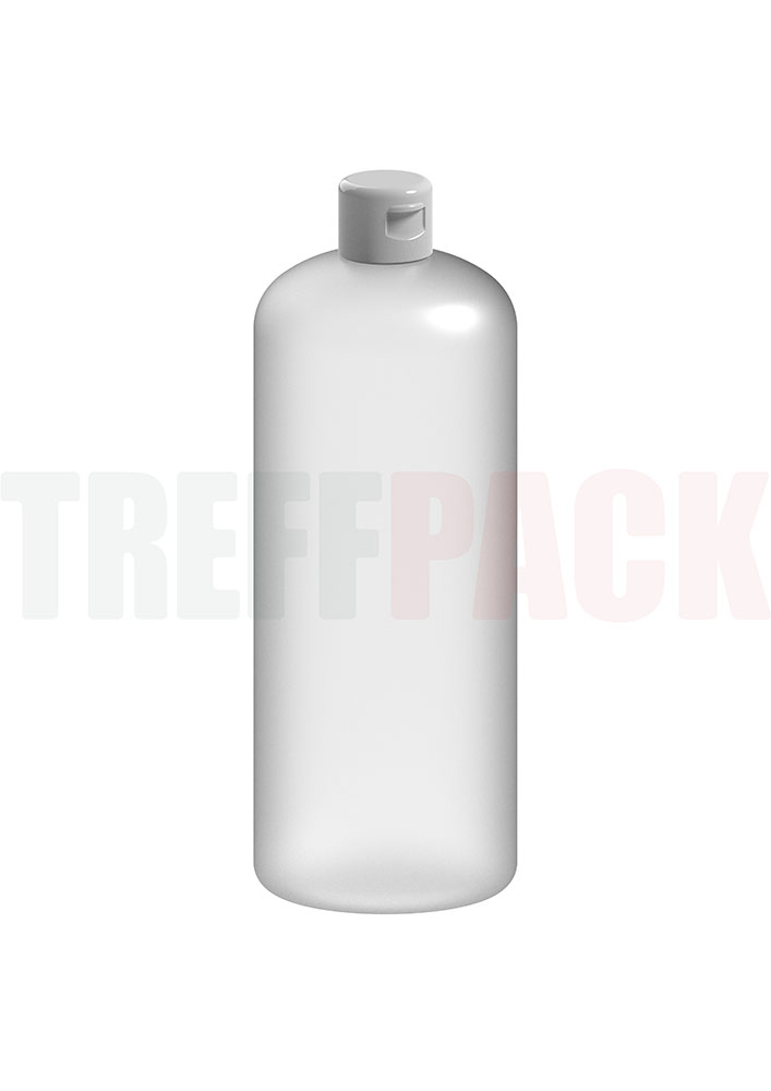 HDPE Flasche 1.000 ml natur mit Flip-Top Verschluss