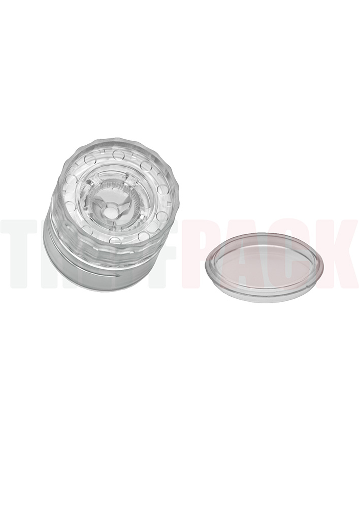 Gewürzmühle verstellbar mit Einlage, zylindrisch, klar für Gewürzglas 100 ml