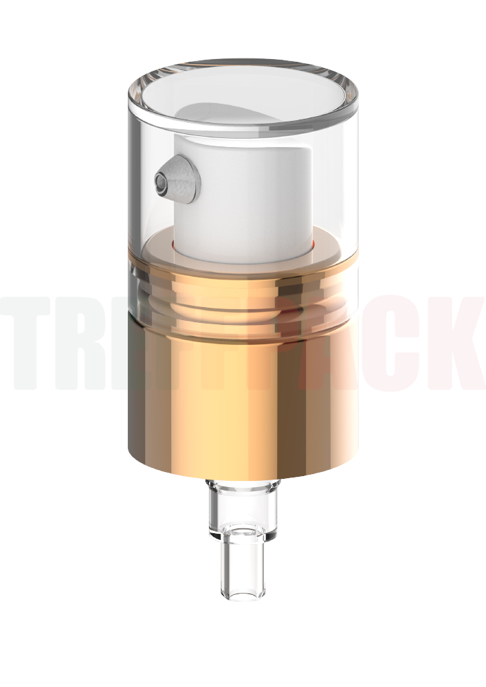 Kosmetischer Pumpspender 24/400 Typ A mit goldenem Kragen für Glasflaschen
