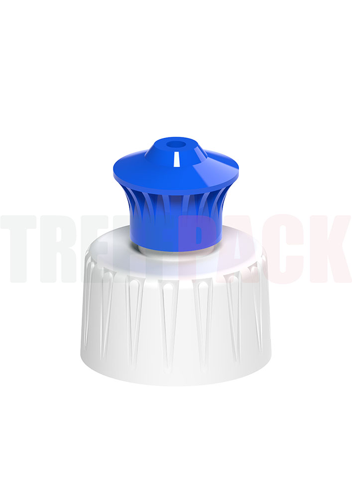 Blau-weiße Push-Pull-Cap 24/410 aus PP Kunststoff